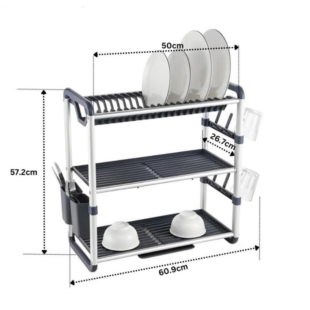 Escurridor de Platos de Aluminio + Soportes ABS