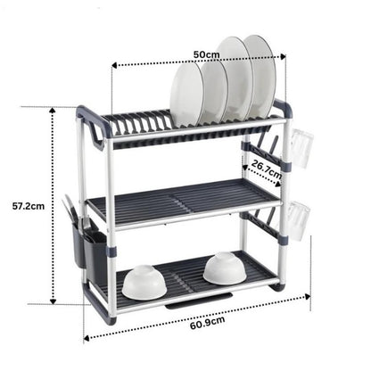 Escurridor de Platos de Aluminio + Soportes ABS