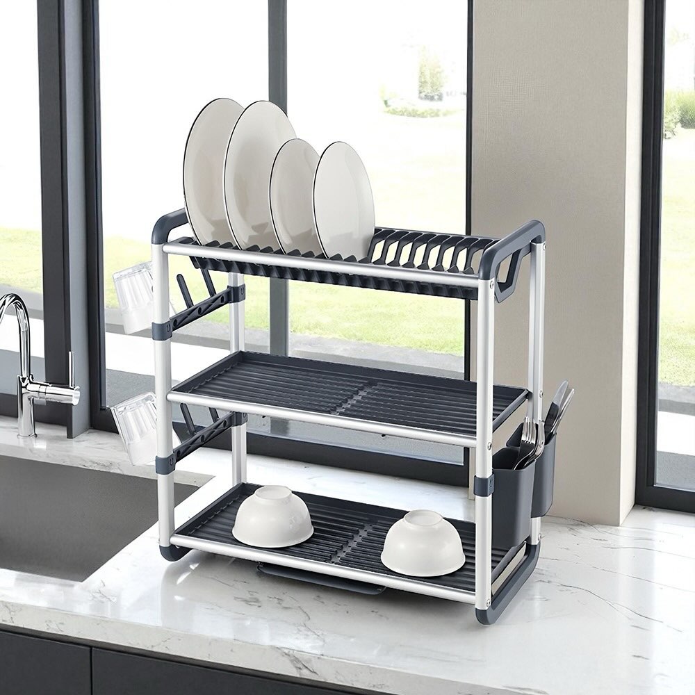 Escurridor de Platos de Aluminio + Soportes ABS