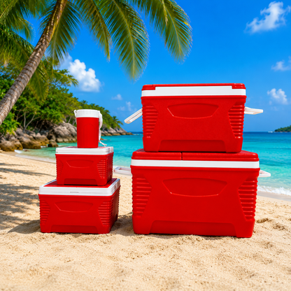 SET COOLER X 5 PIEZAS MULTIUSO ROJO