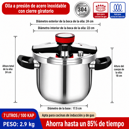 OLLA A PRESION ACERO SUS304 ALTA CALIDAD