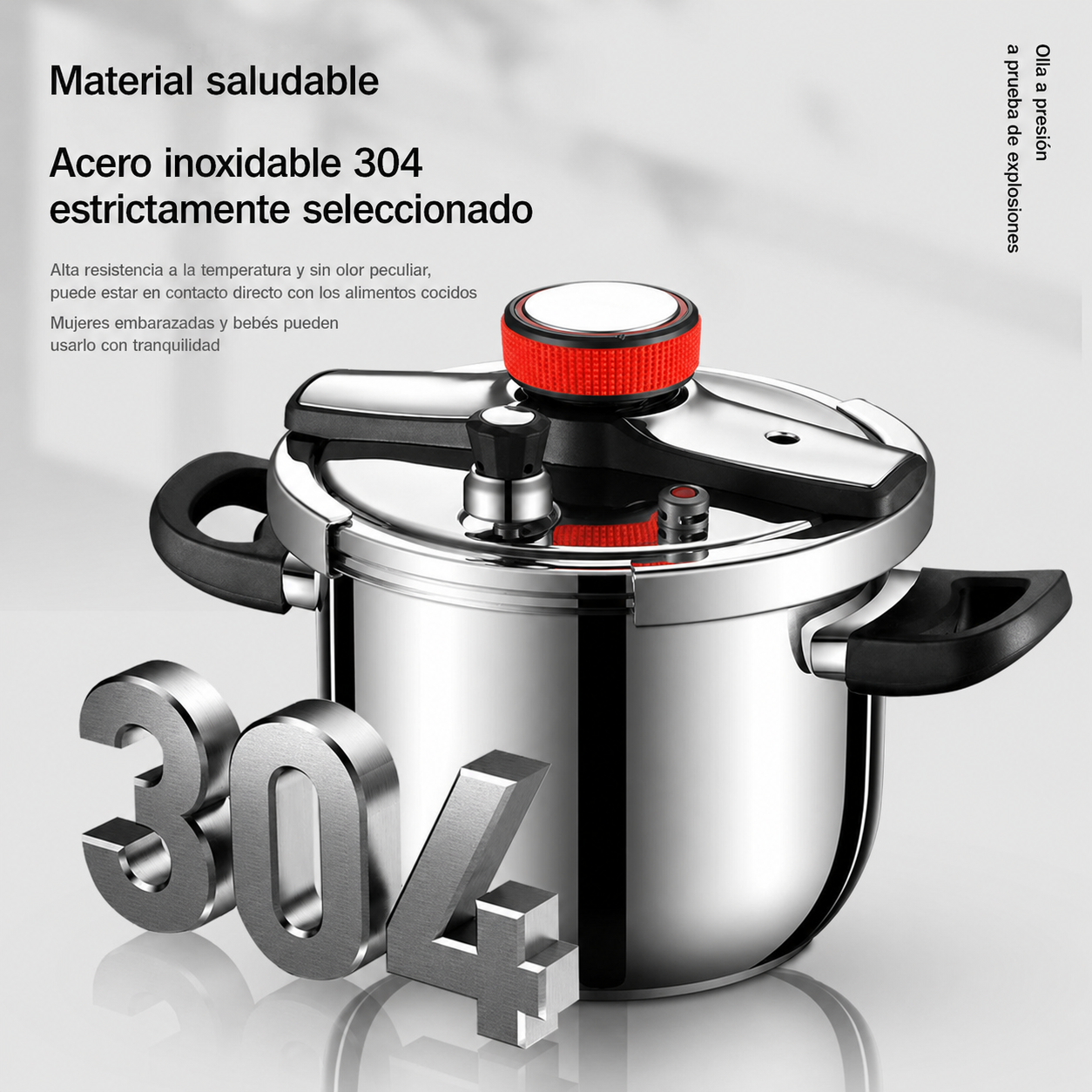 OLLA A PRESION ACERO SUS304 ALTA CALIDAD