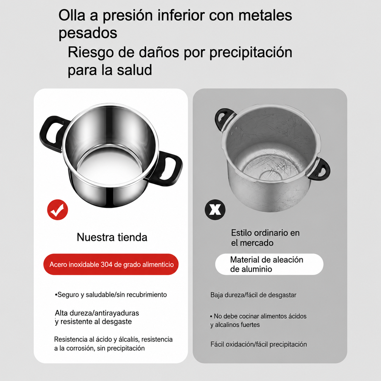OLLA A PRESION ACERO SUS304 ALTA CALIDAD